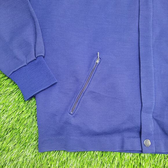 Vintage 90s Trevira MOD Wool Cardigan Large 23x27 Blue - Picture 13 of 16